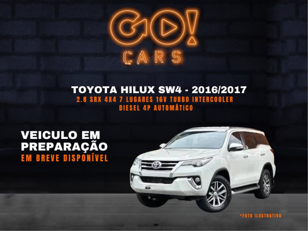 TOYOTA HILUX SW4 2.8 SRX 4X4 7 LUGARES 16V TURBO INTERCOOLER DIESEL 4P AUTOMÁTICO 2016/2017