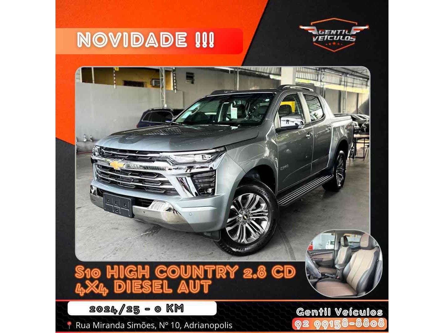 CHEVROLET S10 2.8 16V TURBO DIESEL HIGH COUNTRY CD 4X4 AUTOMÁTICO