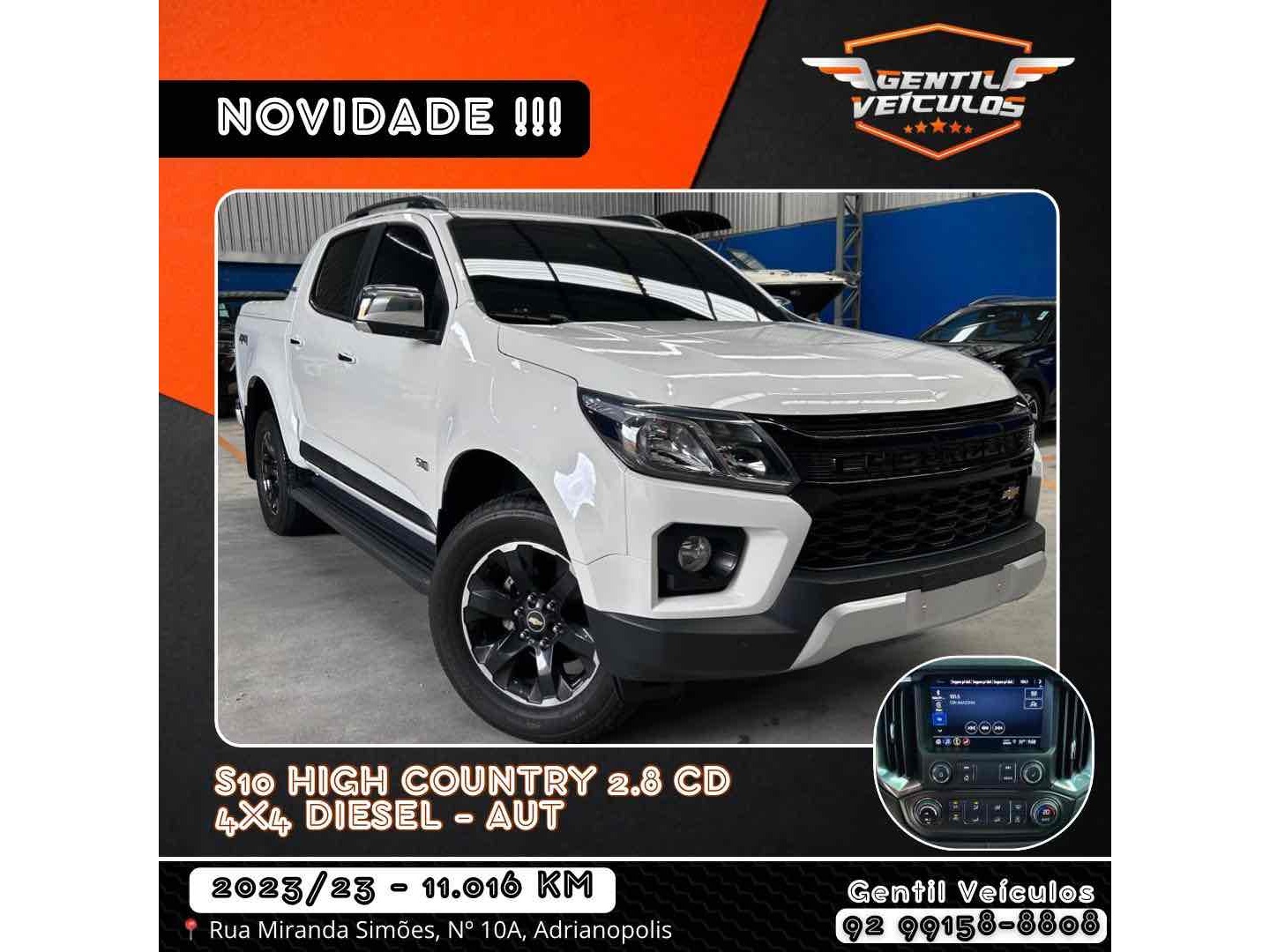 CHEVROLET S10 2.8 16V TURBO DIESEL HIGH COUNTRY CD 4X4 AUTOMÁTICO