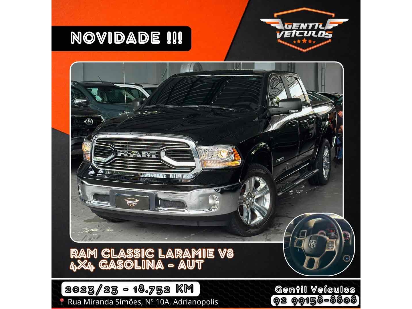 RAM CLASSIC 5.7 V8 GASOLINA LARAMIE CD 4X4 AUTOMÁTICO