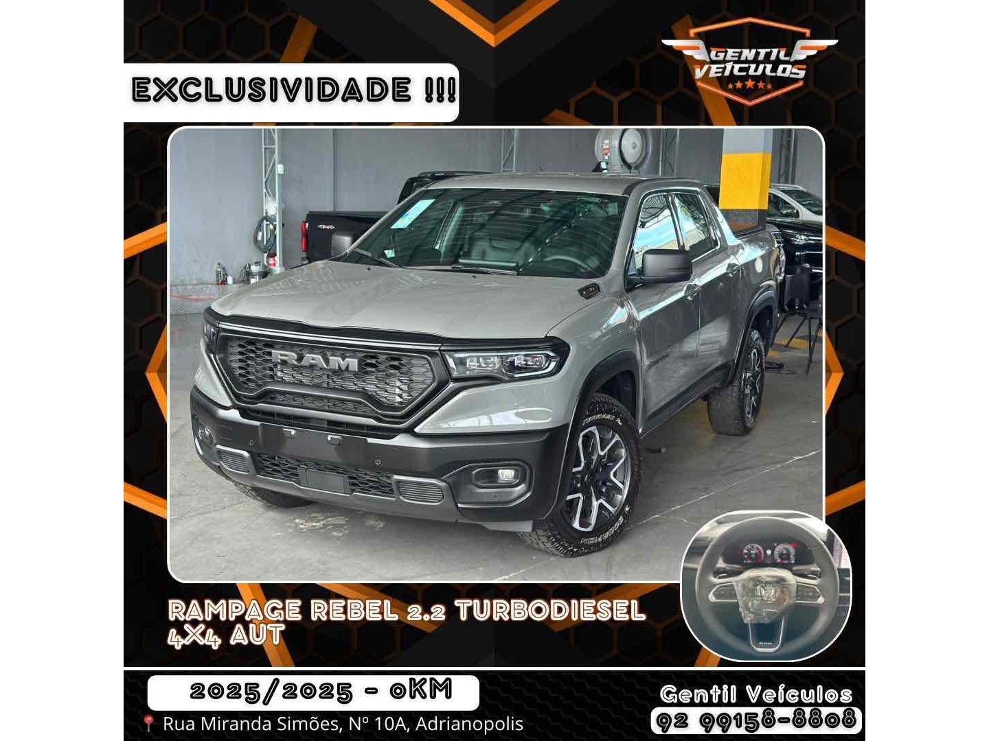 RAM RAMPAGE 2.2 TURBO DIESEL REBEL 4X4 AUTOMÁTICO