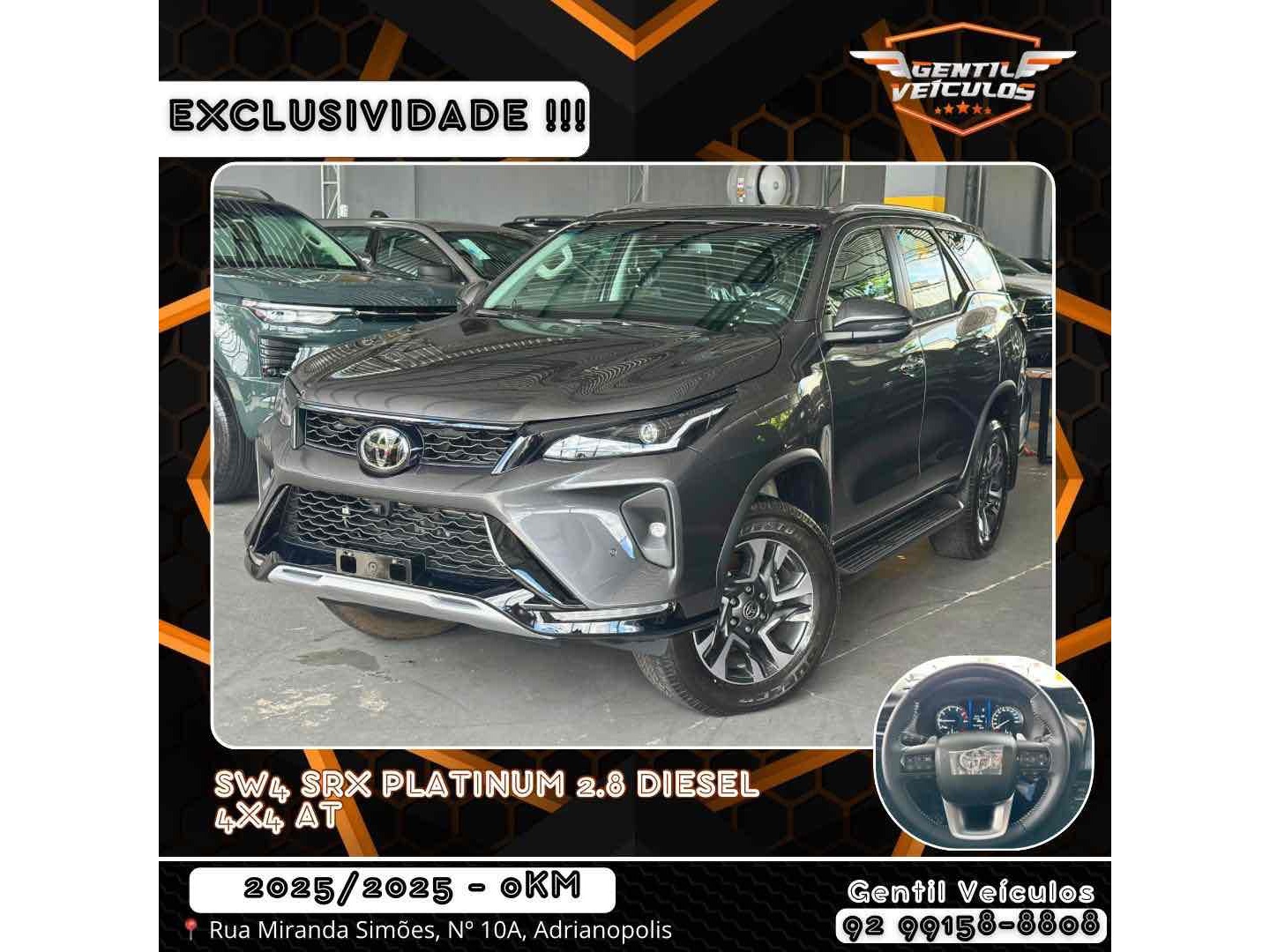 TOYOTA HILUX SW4 2.8 D-4D TURBO DIESEL SRX PLATINUM 7L 4X4 AUTOMÁTICO
