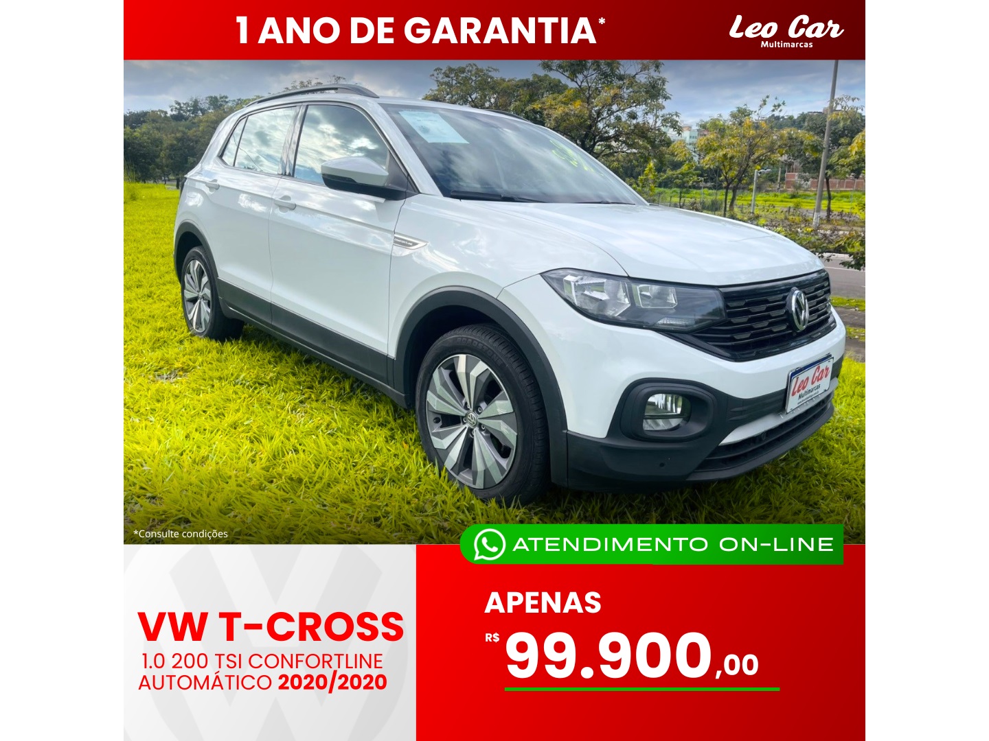 VOLKSWAGEN T-CROSS 1.0 200 TSI TOTAL FLEX COMFORTLINE AUTOMÁTICO