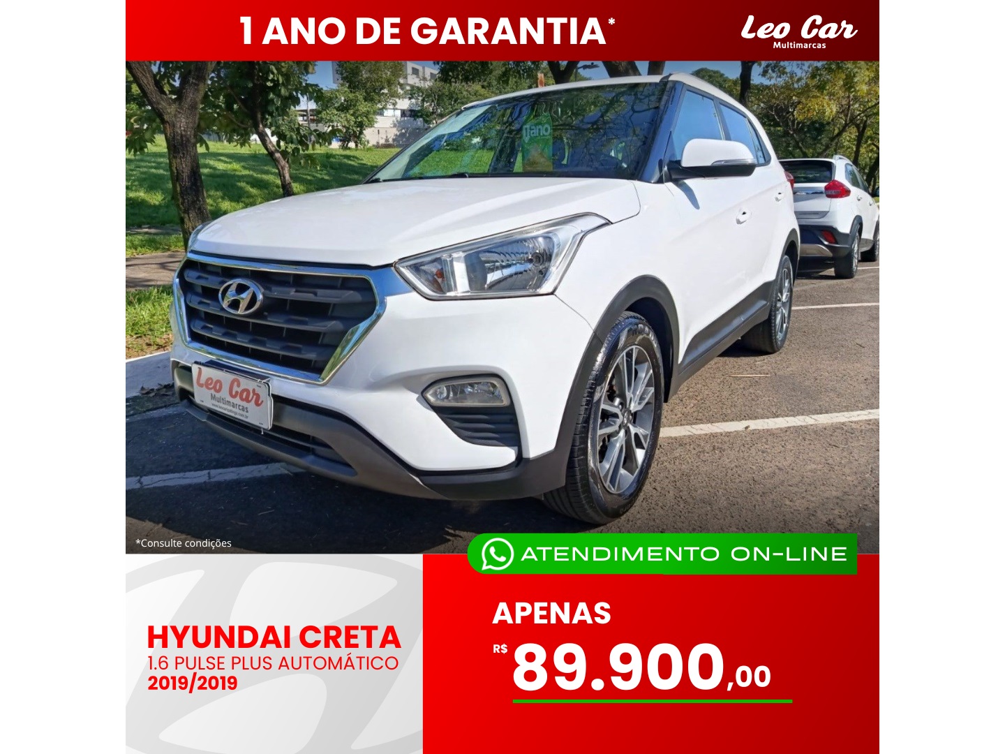 HYUNDAI CRETA 1.6 16V FLEX PULSE PLUS AUTOMÁTICO